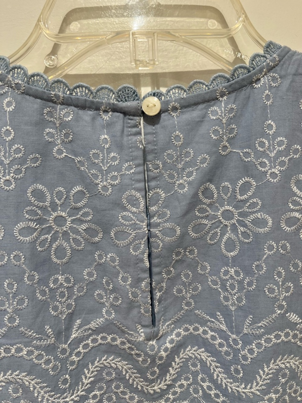 NWT LOFT Light Blue Maxi Skirt and Top with Lace Embroidery Scalloped Hem Set - Picture 15 of 16